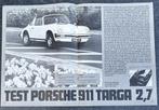 Porsche 911 Targa 2,7 test in Autovisie 1974, Gelezen, Ophalen of Verzenden, Autovisie, Porsche