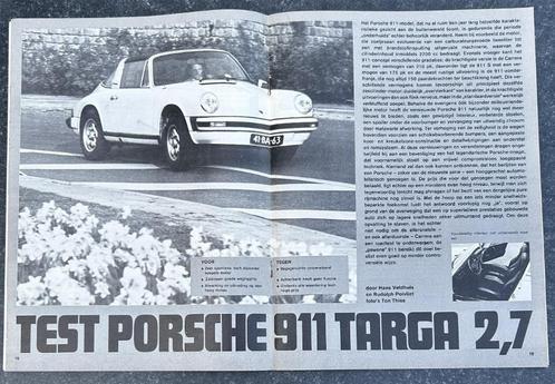 Porsche 911 Targa 2,7 test in Autovisie 1974, Boeken, Auto's | Folders en Tijdschriften, Gelezen, Porsche, Ophalen of Verzenden