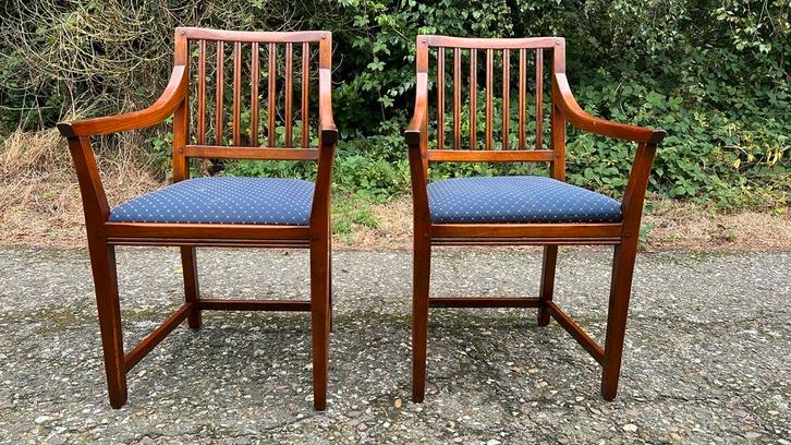 Jugendstil Eetkamer Armstoelen Schuitema, Antiek en Kunst, Antiek | Meubels | Stoelen en Banken, Ophalen