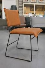 2 x luxe eetkamerstoel Norman Jess Design metaal leer bruin, Ophalen, Twee, Bruin, Zo goed als nieuw