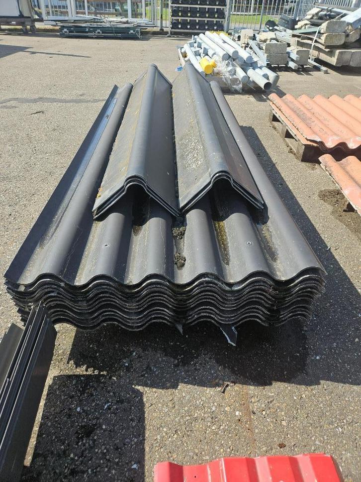 Golfplaten vezelcement platen ( 316 ), Doe-het-zelf en Verbouw, Dakpannen en Dakbedekking, Gebruikt, Golfplaat, Kunststof, Zwart