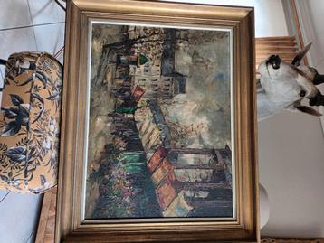Schilderij jj foulon ,  straten van parijs. beschikbaar voor biedingen