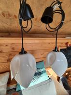 Twee vintage plexiglas hanglampen, lees de beschrijving, Ophalen of Verzenden, Zo goed als nieuw, Minder dan 50 cm