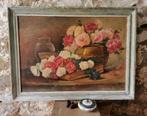 Frans schilderij met vrolijke bloemen brocante staat Miekje', Antiek en Kunst, Antiek | Woonaccessoires, Ophalen