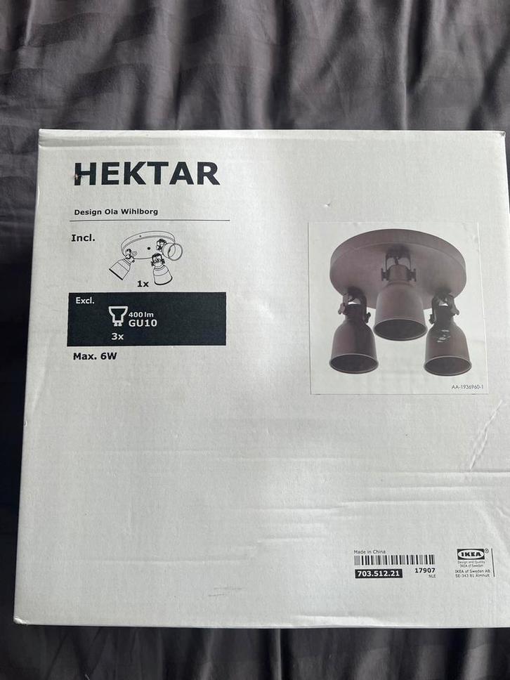 IKEA Hektar Plafondlamp - Donkergrijs - Nieuw in doos, Huis en Inrichting, Lampen | Overige, Nieuw, Ophalen of Verzenden