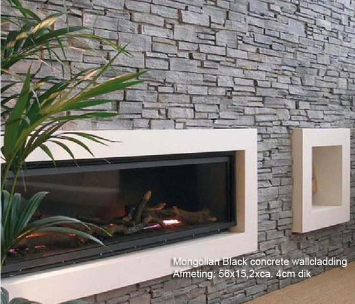 robuuste wandbekleding Concrete Black Slate leisteen, Tuin en Terras, Tegels en Klinkers, Nieuw, Terrastegels, Natuursteen, Ophalen