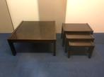 Vintage salontafel met mimiset ( nesting tables ), Huis en Inrichting, Ophalen, Zo goed als nieuw, Rechthoekig, 75 cm of meer