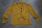 Te koop: Mooie elegante blouse met v-hals van ZARA MT: L, Maat 38/40 (M), Overige typen, Geel, Ophalen of Verzenden