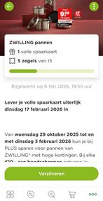 Zwilling pannenzegels Plus, Verzamelen, Supermarktacties, Plus, Ophalen of Verzenden