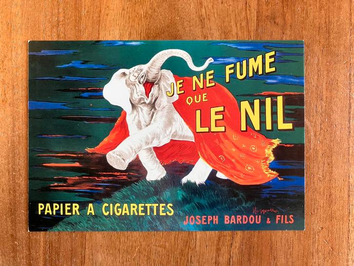 reclame ansichtkaart Je ne fume que le Nil, Verzamelen, Rookartikelen, Aanstekers en Luciferdoosjes, Zo goed als nieuw, Overige typen