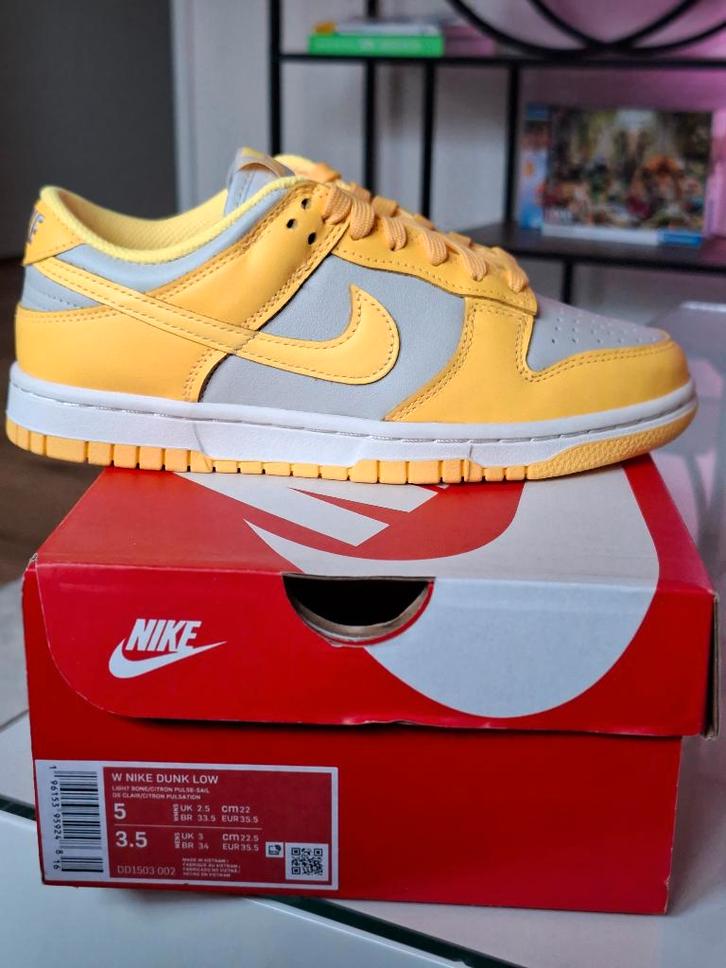 Nike Dunk Low Citron Pulse, Maat 35.5, Kleding | Dames, Schoenen, Nieuw, Sneakers of Gympen, Geel, Ophalen of Verzenden