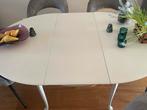 Ovale uitschuifbare eettafel, Ophalen, Gebruikt, 100 tot 150 cm, Vier personen