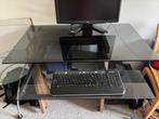 Computermeubel van glas, Huis en Inrichting, Ophalen, Strak, Gebruikt, Glas