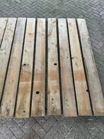Steigerplanken / Gebruikt / 11 stuks  x 220 cm. / 195x30 mm., Doe-het-zelf en Verbouw, Hout en Planken, Geïmpregneerd, Plank, Gebruikt