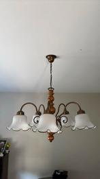 Hanglamp met glazen kapjes oud, Huis en Inrichting, Ophalen, Gebruikt