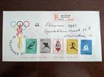 NL 1956; FDC E-25 OLYMPISCHE SPELEN, Postzegels en Munten, Postzegels | Eerstedagenveloppen, Verzenden, Beschreven, Nederland