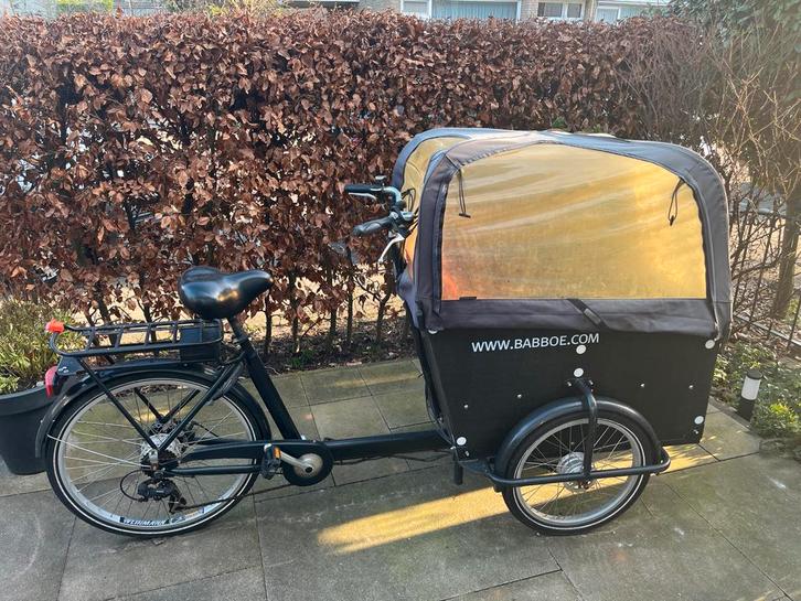 Babboe bakfiets - Gebruikt, Fietsen en Brommers, Fietsen | Bakfietsen, Gebruikt, 4 kinderen of meer, Elektrisch, Huif, Ophalen