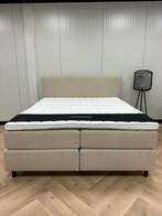 BOXSPRING 180 X 200 MET LUXE HOOFDBORD, Beige, Ophalen of Verzenden, 200 cm, Nieuw