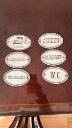 Vintage Kamer Naamkaartjes - Set van 6, Antiek en Kunst, Antiek | Emaille, Ophalen of Verzenden