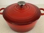 Gietijzeren braadpan van Masterchef 24 cm rood, Ophalen of Verzenden, Inductieplaat, Zo goed als nieuw, Gietijzer