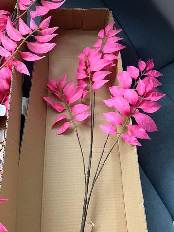 Doos zijden bloemen - palmblad roze 24x beschikbaar voor biedingen