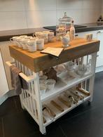 Keukentrolley Keukeneiland Wagondelen Wit & Wood Trolley, Ophalen of Verzenden, Zo goed als nieuw
