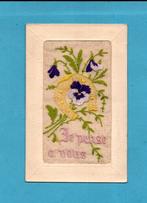 " Je Pense a Vous " mooie Novelty/geborduurde kaart M315, Verzamelen, Verzenden, 1920 tot 1940, Gelopen, Sterren en Beroemdheden