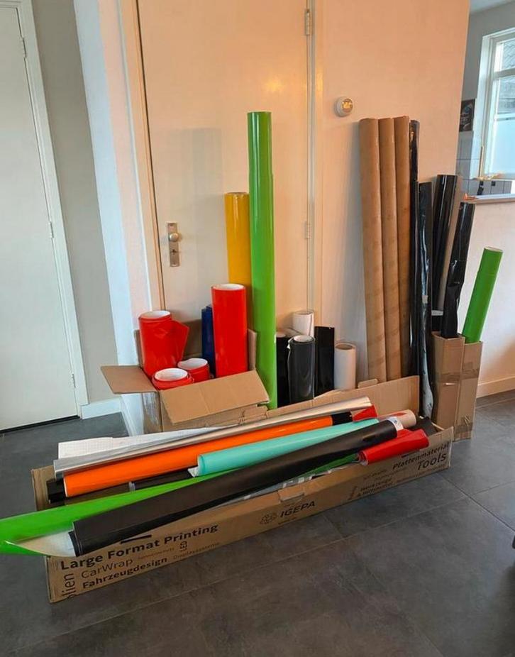 Carwrap folie en snijfolie, Doe-het-zelf en Verbouw, Zeil en Folie, Zo goed als nieuw, Folie, 15 m² of meer, Ophalen