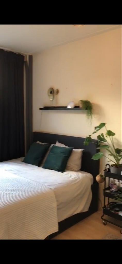 IKEA BRIMNES Bed, Huis en Inrichting, Slaapkamer | Bedden, Gebruikt, Tweepersoons, 180 cm, 200 cm, Hout, Zwart, Ophalen