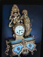 Antieke Marmeren Klok met Samac Beeld, Antiek en Kunst, Ophalen of Verzenden
