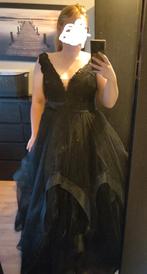 Zwarte Trouwjurk/Galajurk, Ophalen, Zwart, Maat 42/44 (L), Onder de knie