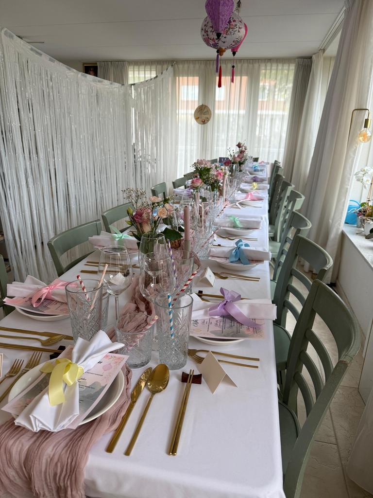 Pastel groene houten horeca stoelen, Ophalen, Gebruikt, Overige kleuren, Vijf, Zes of meer stoelen