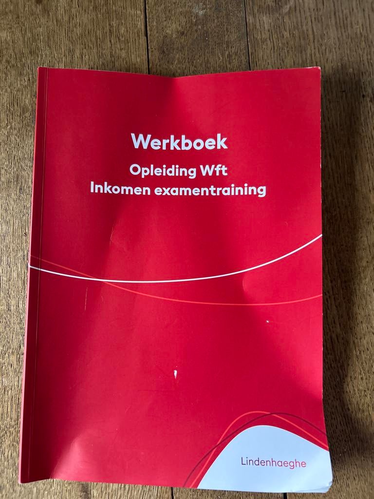 Wft Inkomen Examentraining Werkboek - Lindenhaeghe, Boeken, Ophalen of Verzenden, Gamma, Gelezen, Overige niveaus