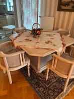 Eethoek met rotan voet en bijpassende stoelen, Ophalen, Gebruikt, 100 tot 150 cm, 50 tot 100 cm