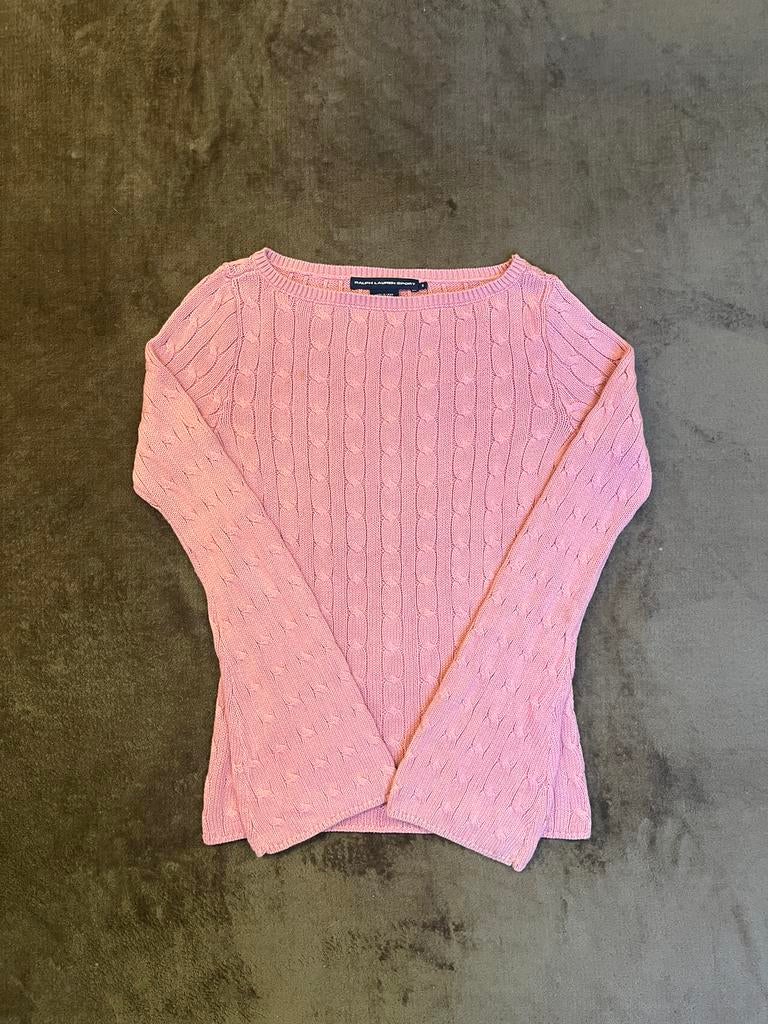 Ralph Lauren katoenen kabeltrui - Roze, Verzenden, Zo goed als nieuw, Maat 36 (S), Roze