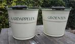 Emaille Groenten & Aardappel Emmer met Bies Creme, Antiek en Kunst, Antiek | Emaille, Ophalen of Verzenden