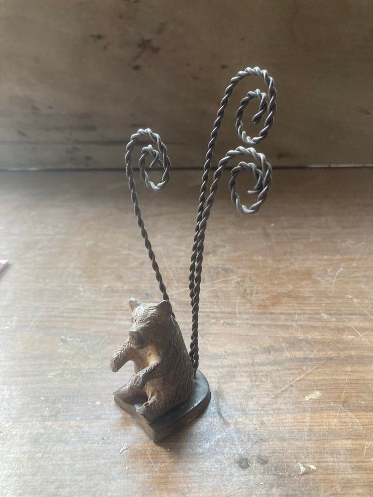 Leuke beren fotohouder / memohouder, Ophalen of Verzenden, Gebruikt, Bruin, Metaal