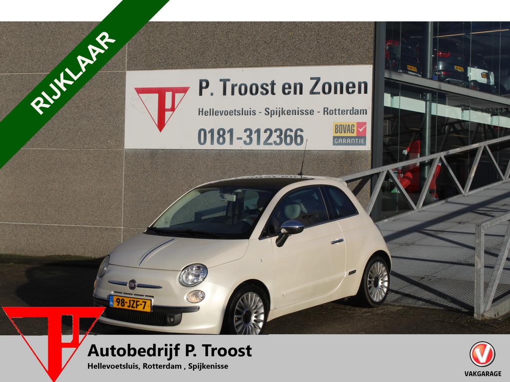 Fiat 500 1.2 Lounge Automaat/Panoramadak/Lederen bekleding/A, Gebruikt, 1242 cc, 4 cilinders, Wit
