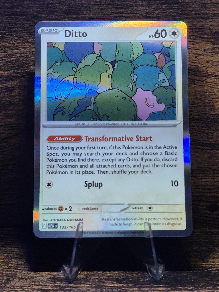 Ditto Holo 132/165 MEW, Hobby en Vrije tijd, Verzamelkaartspellen | Pokémon, Verzenden, Nieuw, Foil