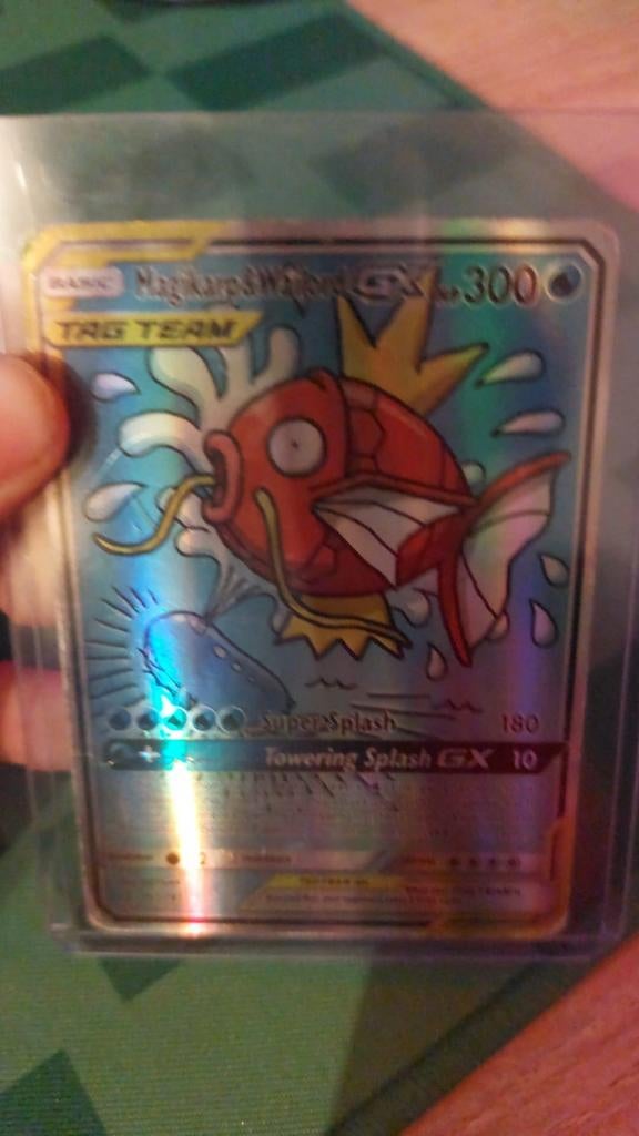 Pokémon Kaart: Magikarp & Wailord GX TAG TEAM, Ophalen of Verzenden, Zo goed als nieuw, Losse kaart, Foil