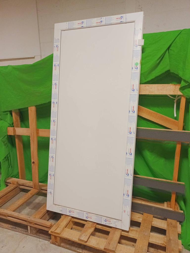 Kunststof Vast kozijn  b92,4 x h203,8 cm Wit  -91-, Kunststof, Gebruikt, Raamkozijn, Niet ingevuld