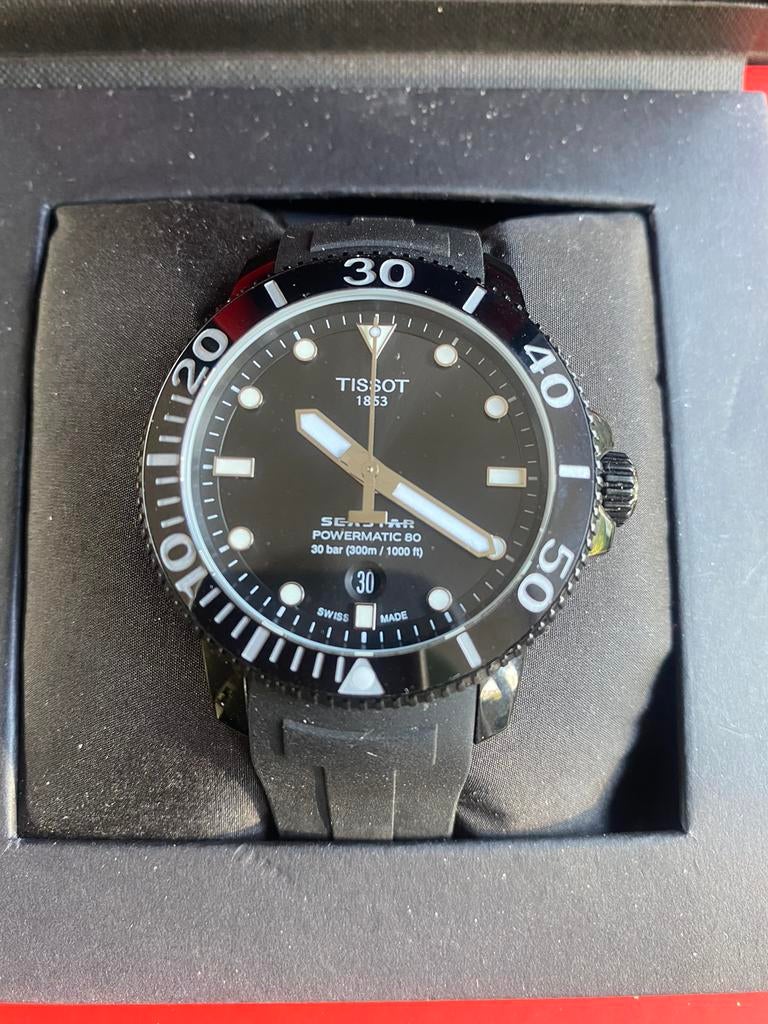 Tissot powermatic 80 seastar, Ophalen of Verzenden, Zo goed als nieuw, Staal, Overige merken