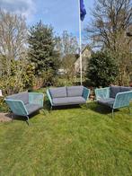 Loungeset met bank en twee stoelen, Ophalen of Verzenden, Gebruikt, Kunststof, Bank