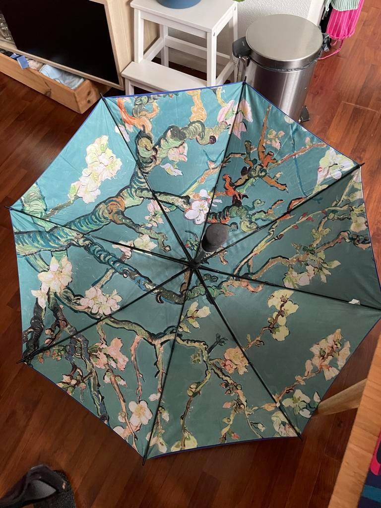 Paraplu met bloesemprint vriendenloterij, Ophalen of Verzenden, Nieuw, Blauw