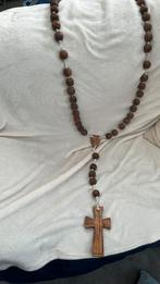 Lange massief houten rozenkrans Lourdes, Ophalen, Zo goed als nieuw, Overige typen, Christendom | Katholiek