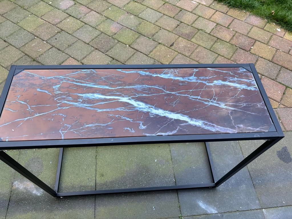 Marmere bijzettafel, Huis en Inrichting, 45 tot 60 cm, Overige materialen, Gebruikt, Ophalen of Verzenden