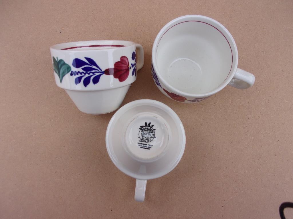 3x Boerenbont Kopjes  (Boch)  NOG NIEUW, Huis en Inrichting, Keuken | Servies, Nieuw, Ophalen of Verzenden, Kop(pen) en/of Schotel(s)