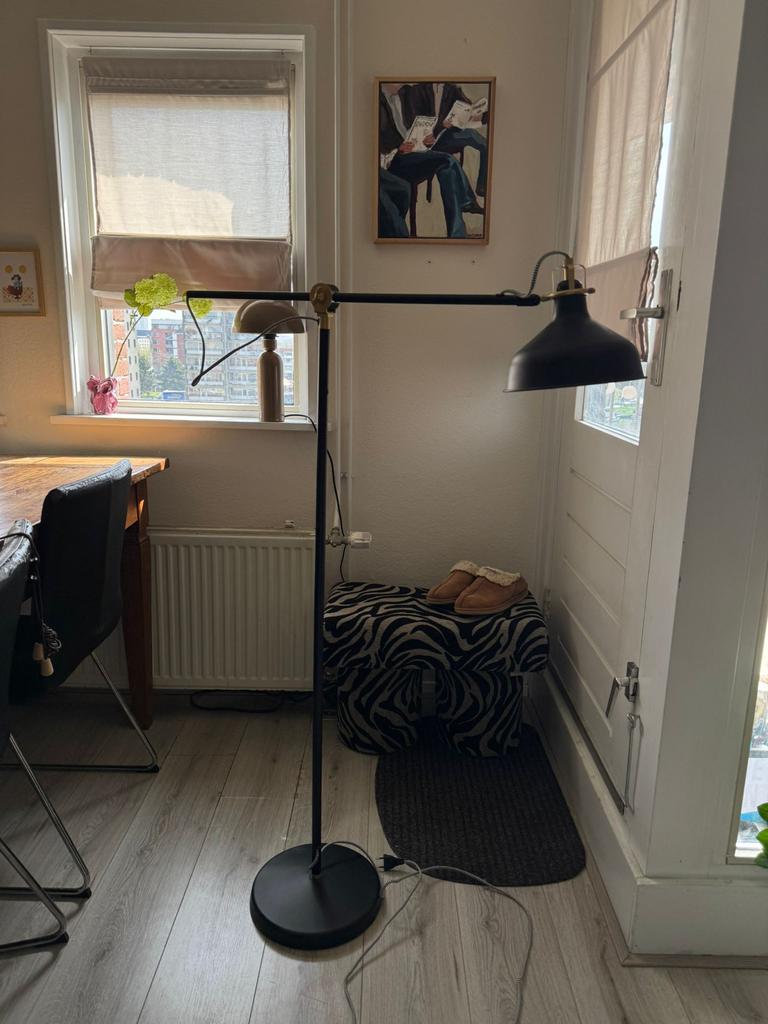 ZGAN Staande vloerlamp IKEA RANARP zwart messing, Ophalen, Gebruikt, Metaal, 150 tot 200 cm