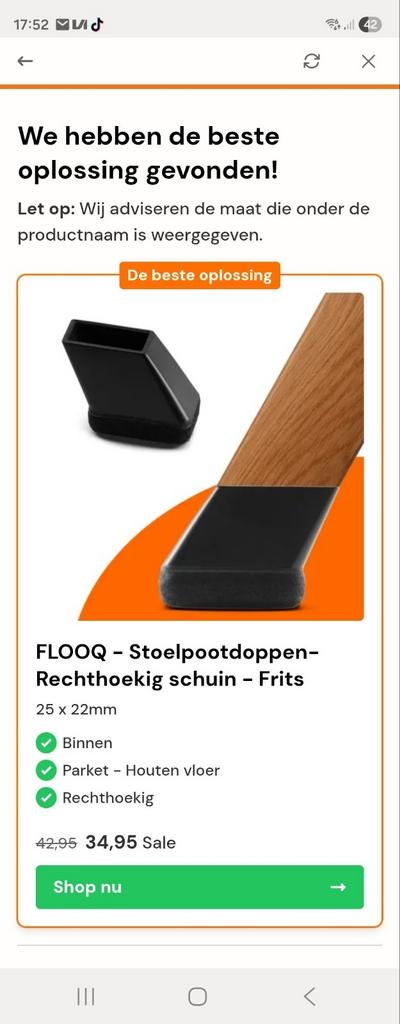 Flooq stoelpoot beschermer, Huis en Inrichting, Ophalen of Verzenden, Nieuw, Eén