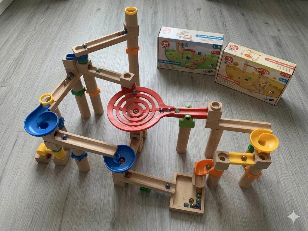 Grote Knikkerbaan 2 Sets (Lidl Playtive) – Uren Bouwplezier!, Ophalen of Verzenden, Zo goed als nieuw, Jongen of Meisje